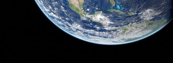 The bottom portion of the Earth as seen from space